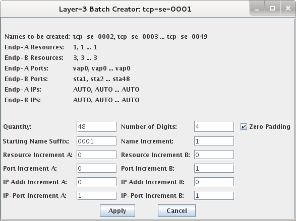LANforge Layer 3 Batch Creator