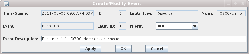 LANforge-GUI Event Log Create/Modify