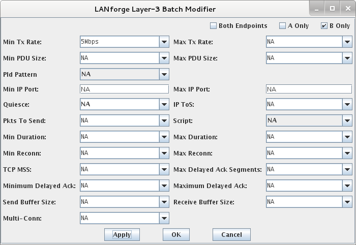 LANforge Layer 3 Batch Modifier
