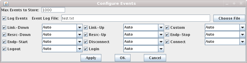 LANforge-GUI Event Log Configuration