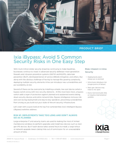 Ixia iBypass: Avoid 5 Common Security Risks in One Simple Step